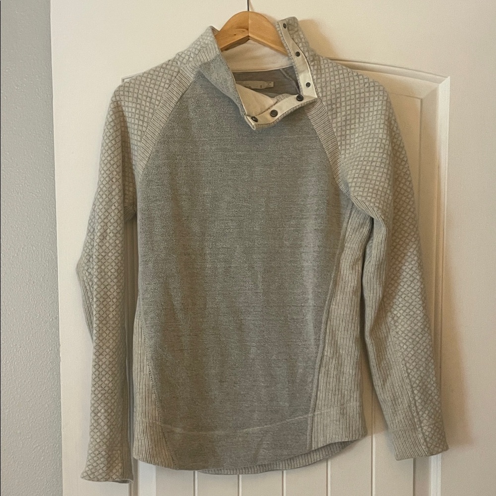 Prana Light Gray Women's Cowl Neck Sweater